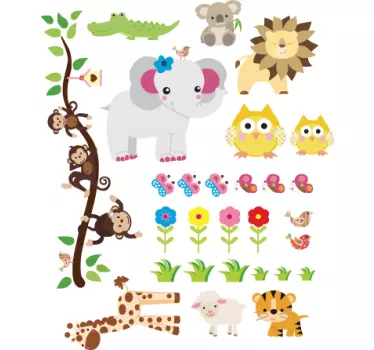Naljepnica za zid dječje džungle - TenStickers