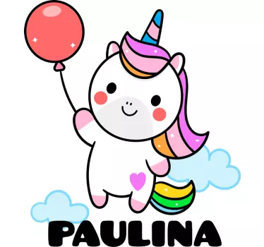 Naljepnica za djecu jednorog s balonom - TenStickers