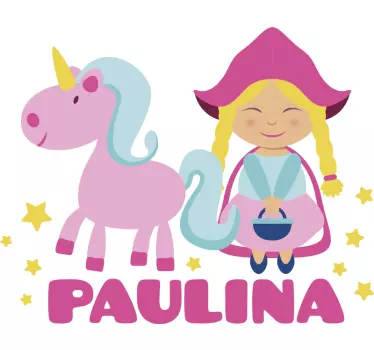 Naljepnica za djecu slatki jednorog prijatelj - TenStickers