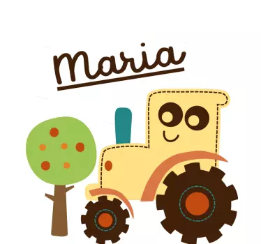 Naljepnica za djecu sretna scena traktora - TenStickers