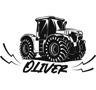 Graffiti traktor s nazivom prilagođena naljepnica - TenStickers