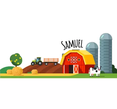 Zeleni traktor na brdu s natpisom igračaka - TenStickers