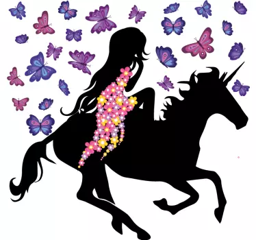 Naljepnica jednorog i leptiri - TenStickers
