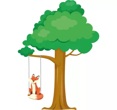 Naljepnica za djecu vesele lisice na drvetu - TenStickers