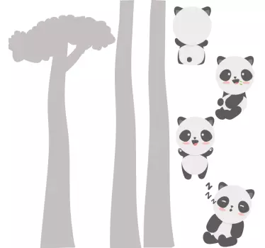 Naljepnica za djecu s simpatičnim pandama - TenStickers