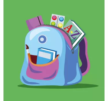 Naljepnica za djecu s ilustracijom šarenog ruksaka - TenStickers