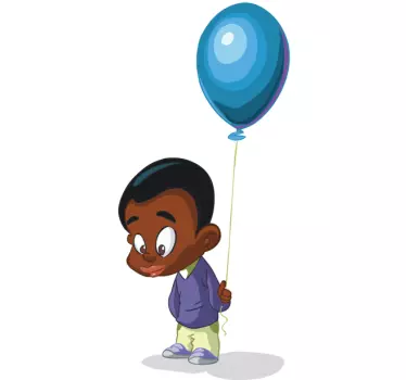 Naljepnica za djecu dječak s balonom - TenStickers