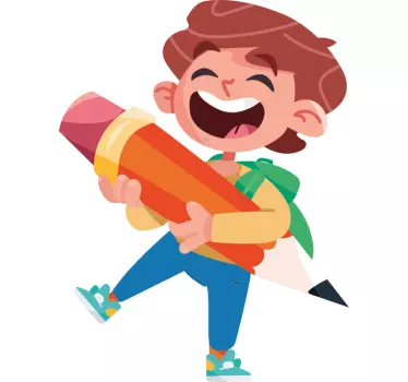 Naljepnica za djecu vesele djece s olovkom - TenStickers