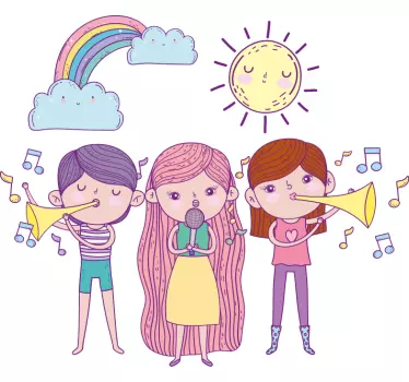 Naljepnica za djecu glazbeni uzvik za mališane - TenStickers