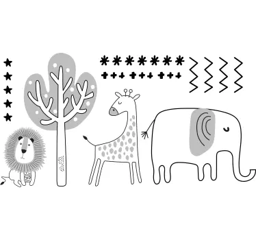 Naljepnica za djecu slatka životinjska soba - TenStickers