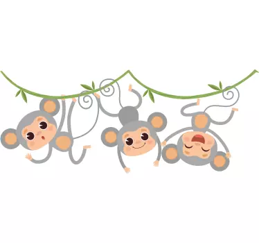 Naljepnica za djecu s simpatičnim majmunima - TenStickers