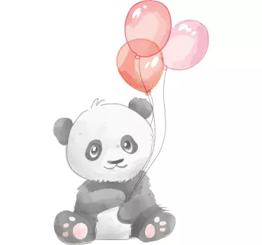 Naljepnica za djecu panda s balonima - TenStickers