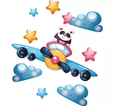Naljepnica za djecu veseli panda pilot - TenStickers