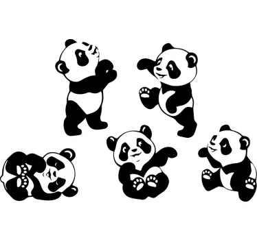 Naljepnica za djecu s maštovitim pandama - TenStickers
