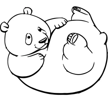 Debela smiješna panda ilustracija zidna umjetnost - TenStickers