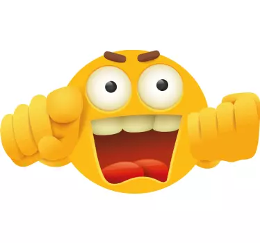 Naljepnica uzbuđenog emotikona lica - TenStickers