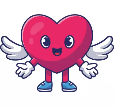 Naljepnica za djecu sretno krilato srce - TenStickers