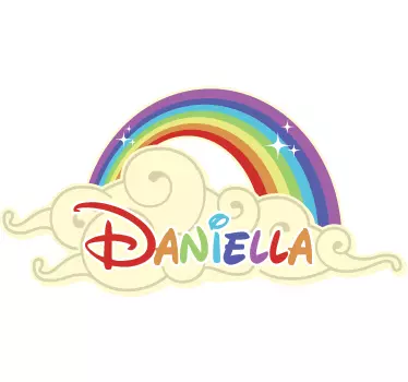 Djeca personalizirana naljepnica oblaka od duge - TenStickers