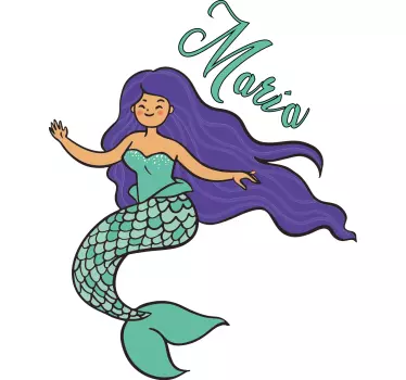 Naljepnica za djecu s veselim likom sirene - TenStickers