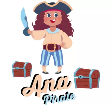 Naljepnica za djecu veseli piratski lik - TenStickers