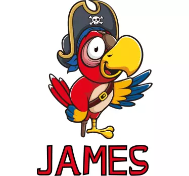 Naljepnica za djecu s likom piratskog papagaja - TenStickers