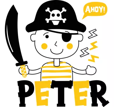 Naljepnica za djecu s grafikom piratskog lika - TenStickers
