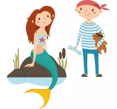 Naljepnica za djecu sirena i pirat - TenStickers