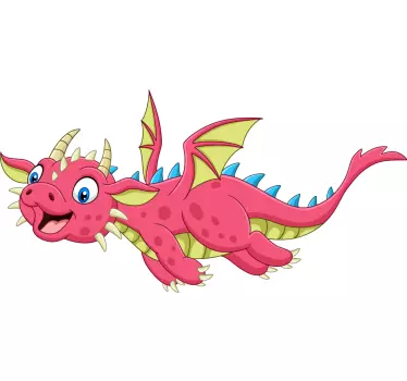 Naljepnica za djecu sretni leteći zmaj - TenStickers