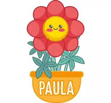 Naljepnica za djecu radostan cvjetni spremnik - TenStickers