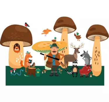 Naljepnica za djecu avantura šumskih životinja - TenStickers