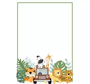 Naljepnica safari životinje zebra lav i žirafa za pisanje - TenStickers