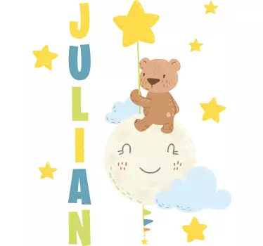 Naljepnica za djecu balon s medvjedom po narudžbi - TenStickers