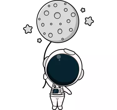 Naljepnica za djecu astronaut s balonom - TenStickers