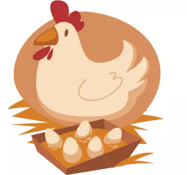 Naljepnica za zid dječje kokoši i jaja - TenStickers