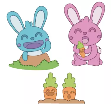 Djeca mrkva zečevi naljepnice - TenStickers