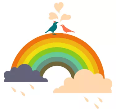 Naljepnica za zid dječje ptice duge - TenStickers