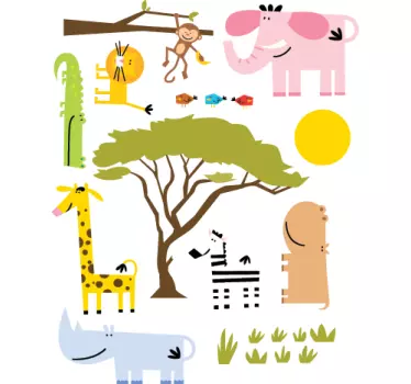 Naljepnica životinje iz džungle djeca - TenStickers