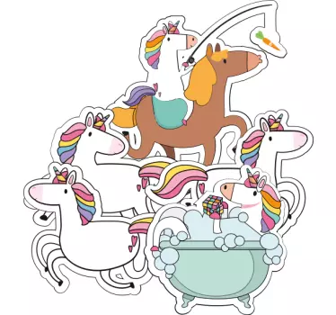 Naljepnica za djecu šarena kolekcija jednoroga - TenStickers