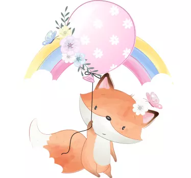 Naljepnica za djecu razigrani balon lisice - TenStickers