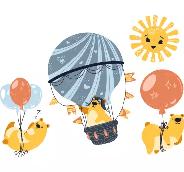 Naljepnica za djecu razigrana avantura s balonom - TenStickers