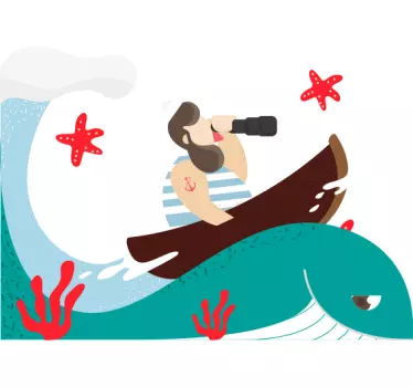 Naljepnica za djecu kapetan na valovima - TenStickers