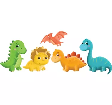 Naljepnica za djecu u šarenoj temi dinosaura - TenStickers