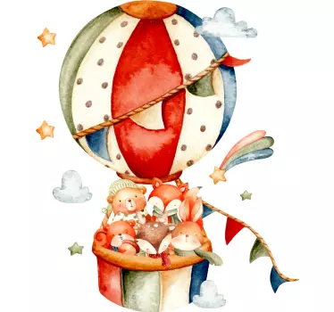 Naljepnica za djecu živahni balon na vrući zrak - TenStickers
