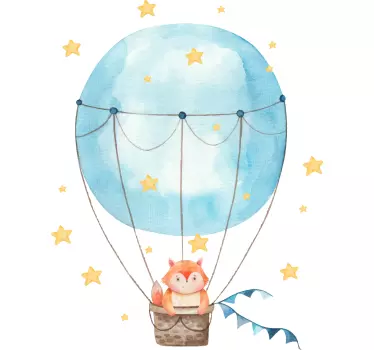 Naljepnica za djecu vožnja balonom na vrući zrak - TenStickers
