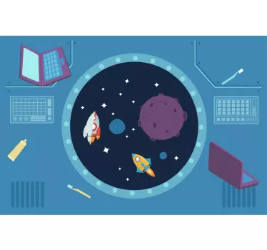 Naljepnica svemira scena raketne avanture - TenStickers