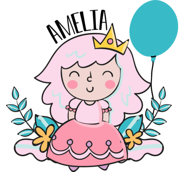 Dječje naljepnice za zid prilagodljiva princeza - TenStickers