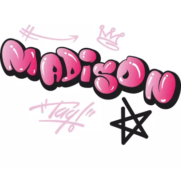 Naljepnica za djecu ime ružičastog grafita - TenStickers