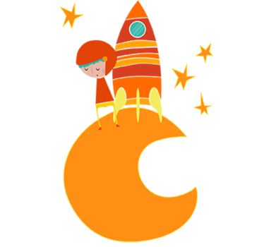 Naljepnica svemira avantura raketom na mjesecu - TenStickers