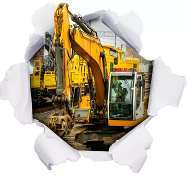 Naljepnica za motor scena s bagerskim strojevima - TenStickers