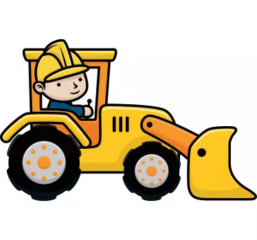 Naljepnica za djecu veselo građevinsko vozilo - TenStickers